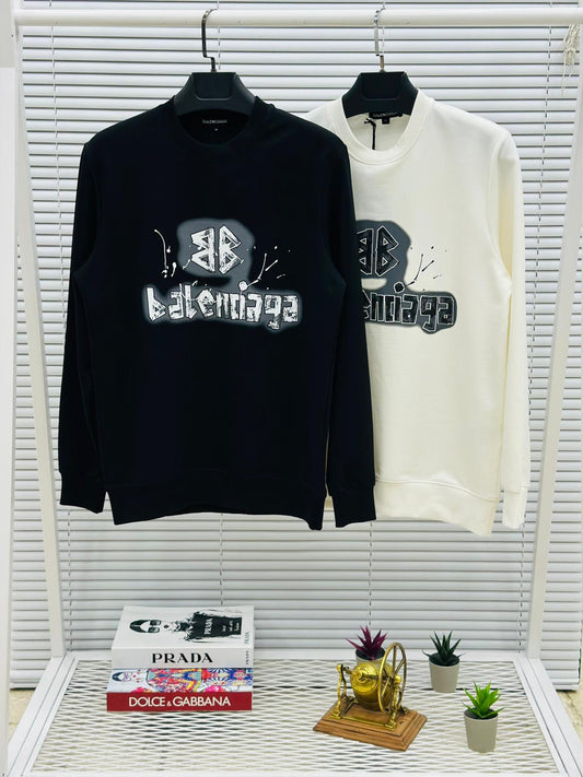 Sudadera Balenciaga negro logo en medio blanco