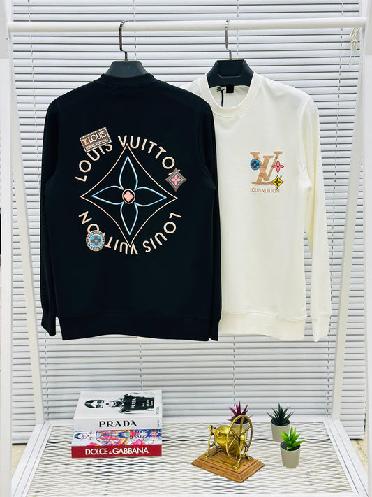 Sudadera LV negro logo grande azul