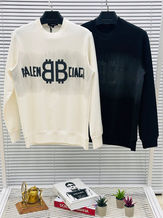 Sudadera Balenciaga blanco logo negro en medio