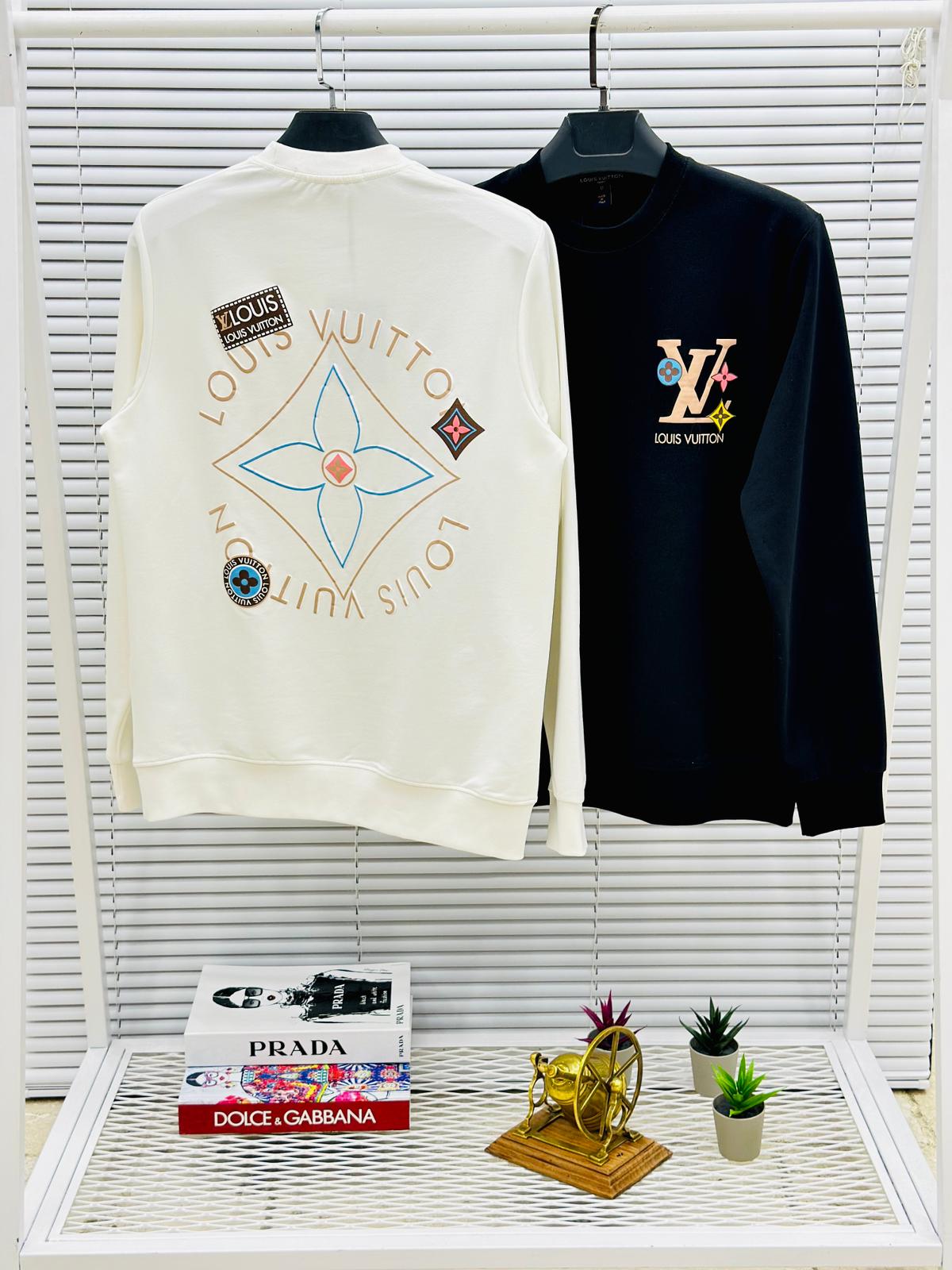 Sudadera LV blanca logo grande