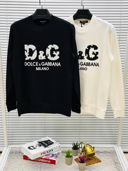 Sudadera D&G negro logo grande blanco