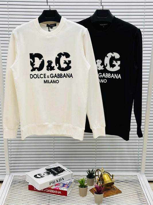 Sudadera D&G blanco logo grande negro
