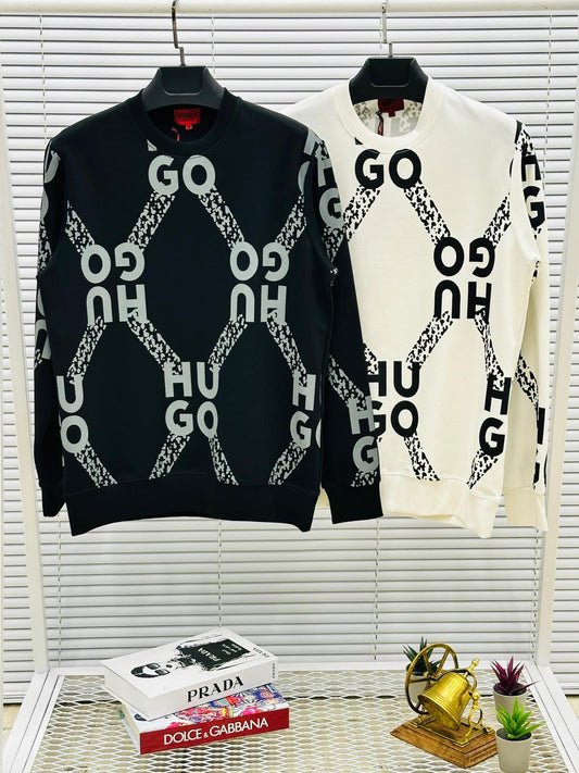 Sudadera Hugo Boss negro logos grises