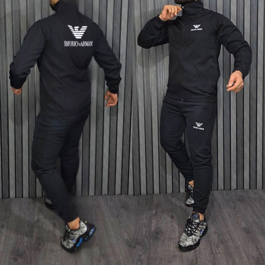Chandal Armani negro logo blanco
