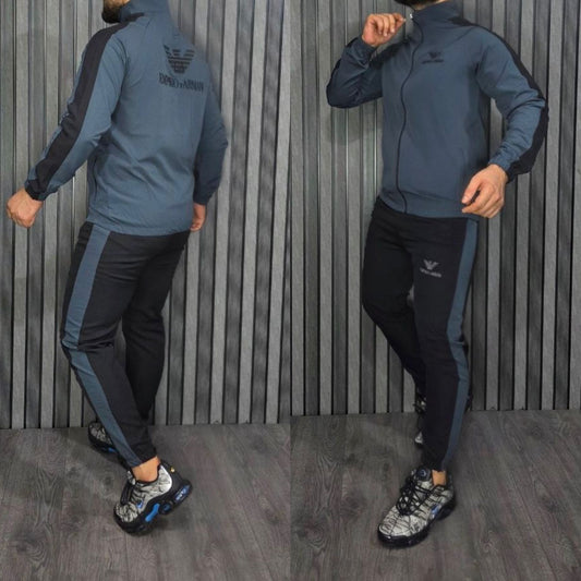 Chandal Armani gris logo negro