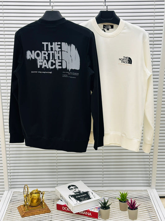 Sudadera North Face blanco logo gris