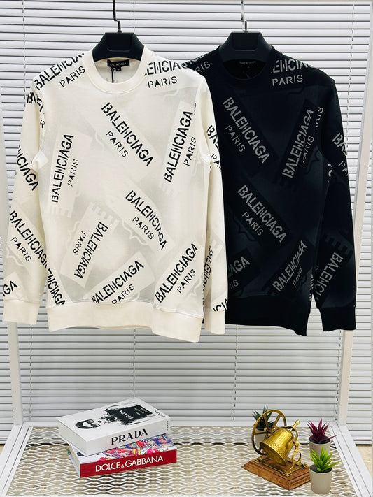 Sudadera Balenciaga blanco logos negros