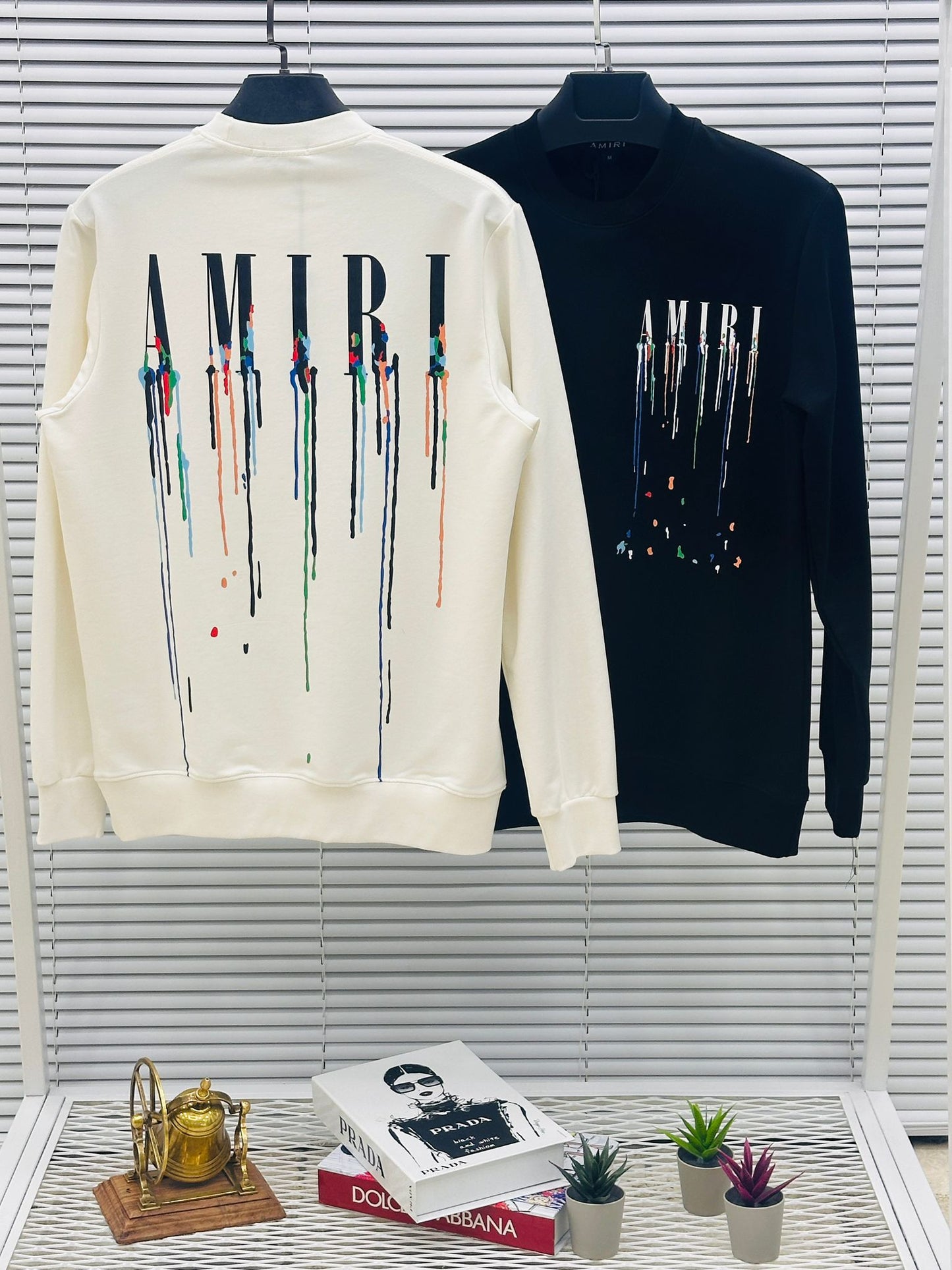 Sudadera Amiri blanco logo pintura