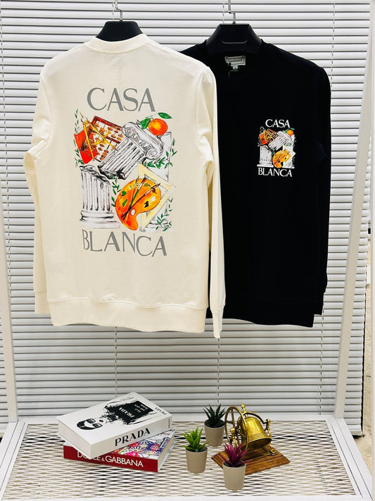 Sudadera Casablanca negro logo blanco naranja