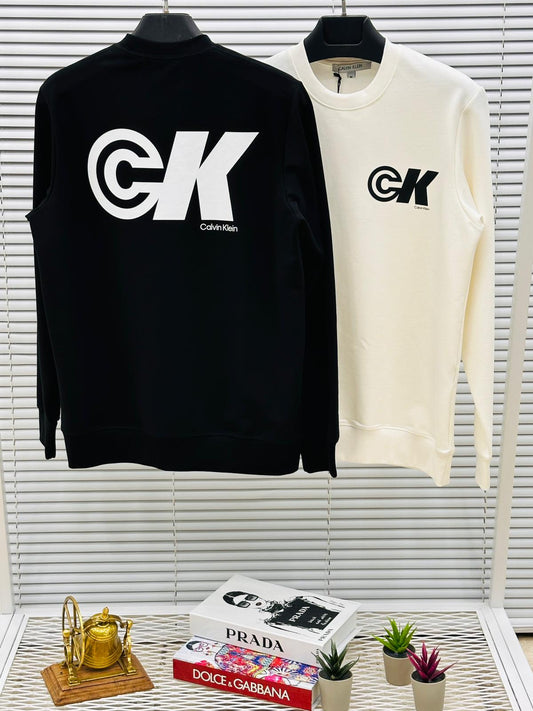 Sudadera Calvin Klein blanco logo negro