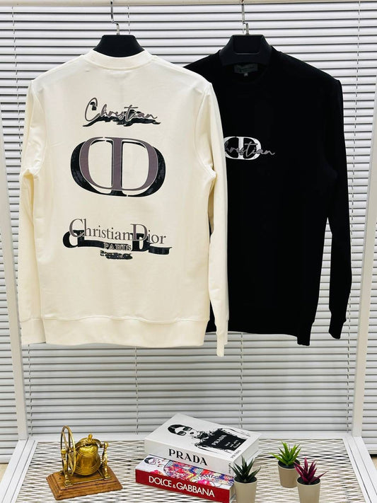 Sudadera Dior negro logo blanco y gris
