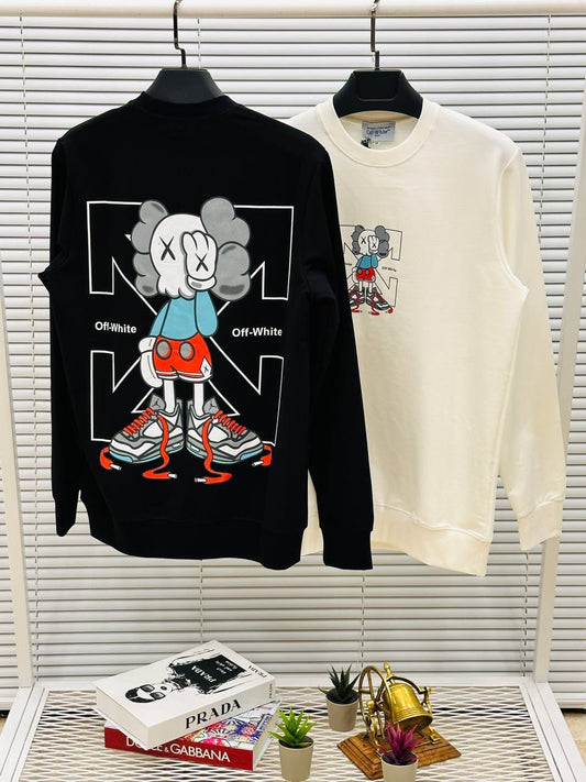 Sudadera Off White blanco logo grande negro