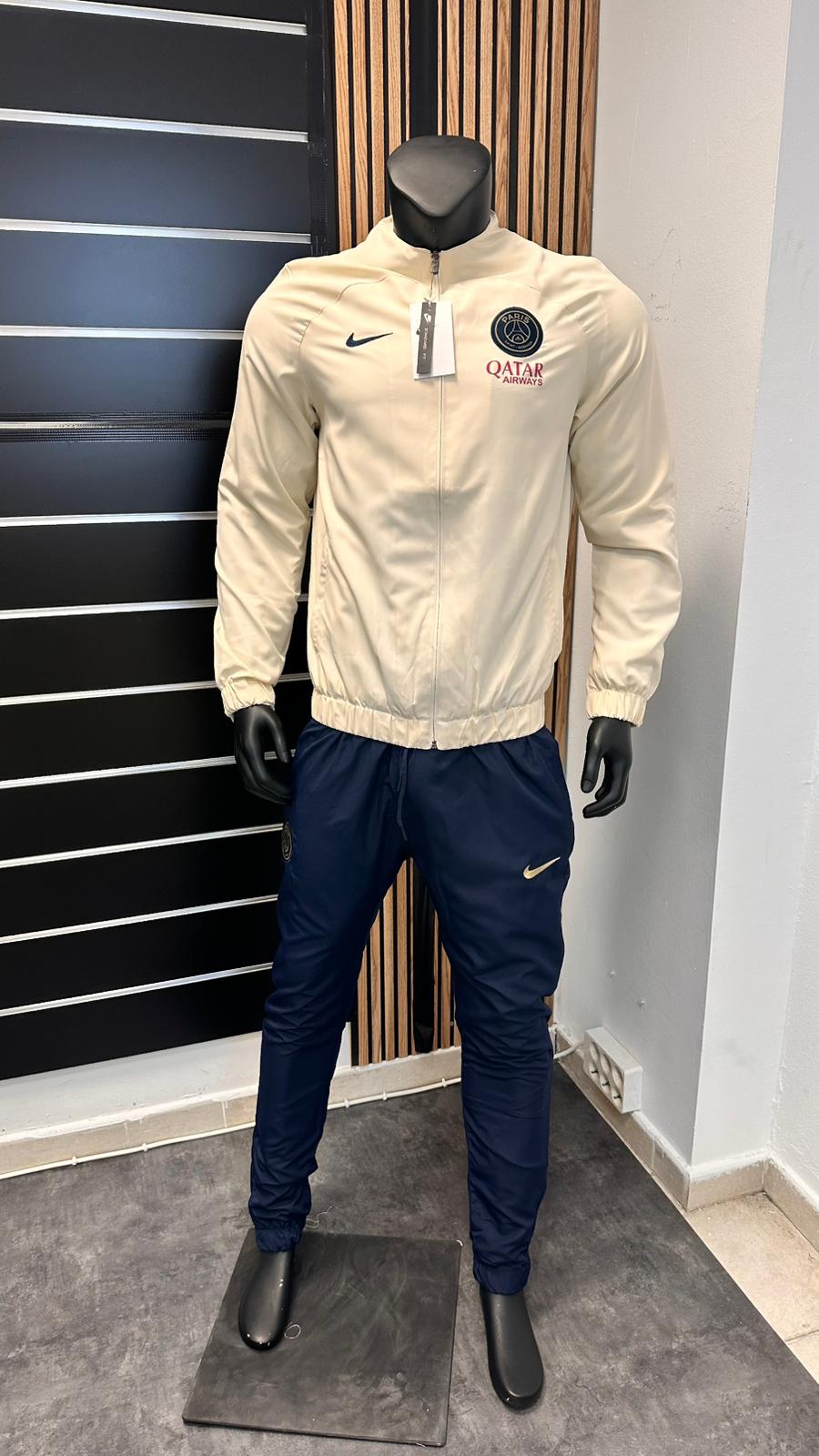 Chandal psg beige logo y azul