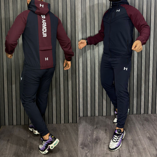 Chandal under armour azul marino Y burdeos logo blanco