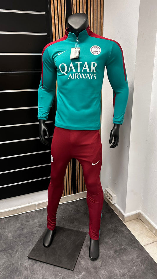 Chandal psg burdeos y verde logo blanco