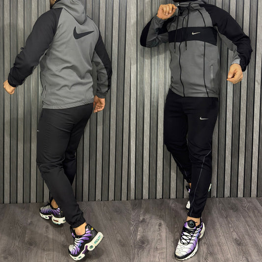 Chandal nike negro y gris logo gris