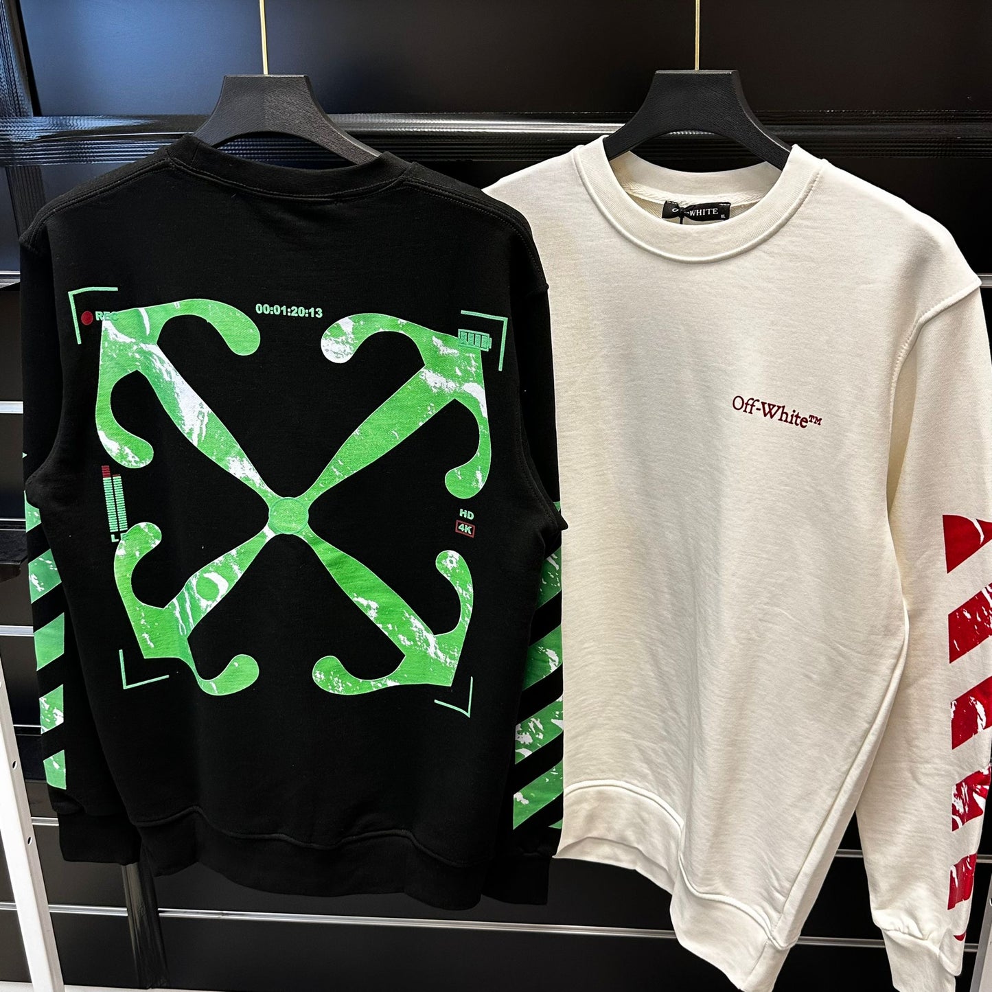 Sudadera OFF WHITE blanco logo rojo detalles verdes
