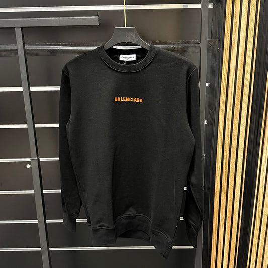 Sudadera BALENCIAGA negro logo naranja