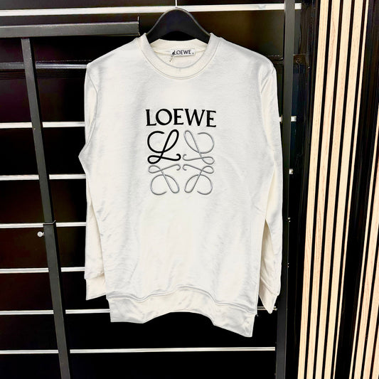 Sudadera LOEWE blanco logo negro y gris