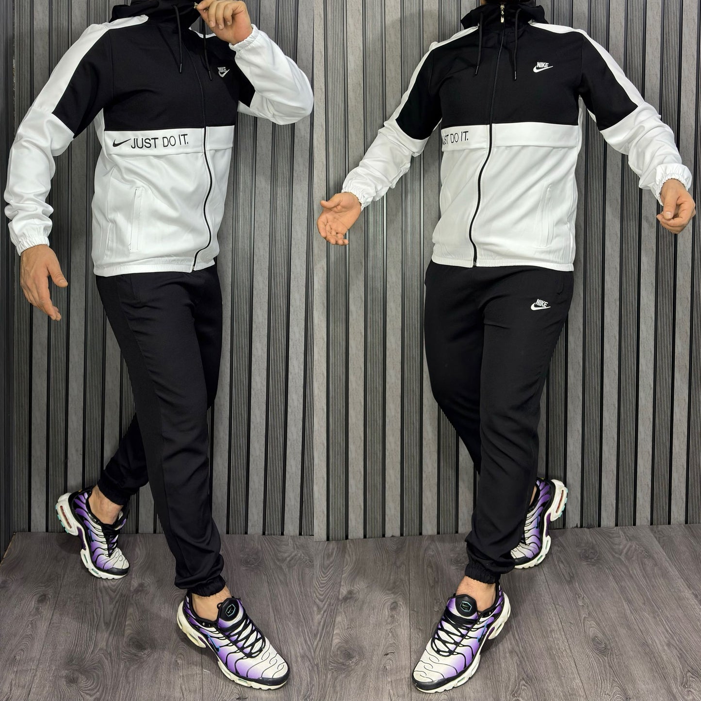 Chandal nike negro y blanco logo blanco