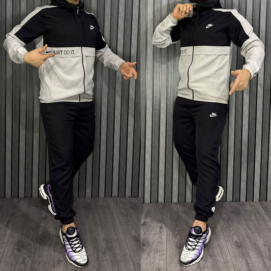 Chandal nike negro y gris logo blanco
