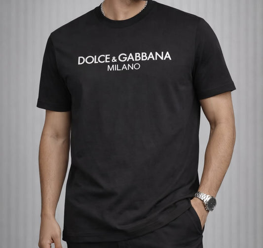 Camiseta D&G negra logo blanco