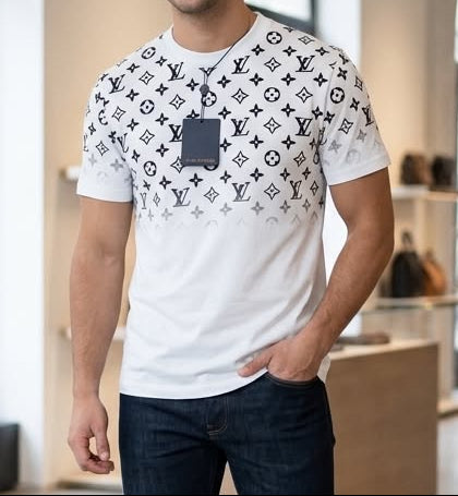 Camiseta LV blanca logo negro