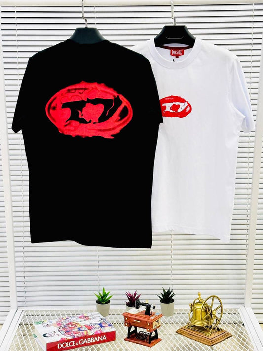 Camiseta Diesel negro logo rojo