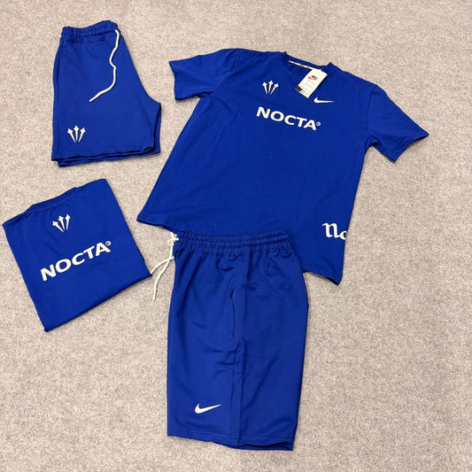 Conjunto nike nocta azul logo blanco