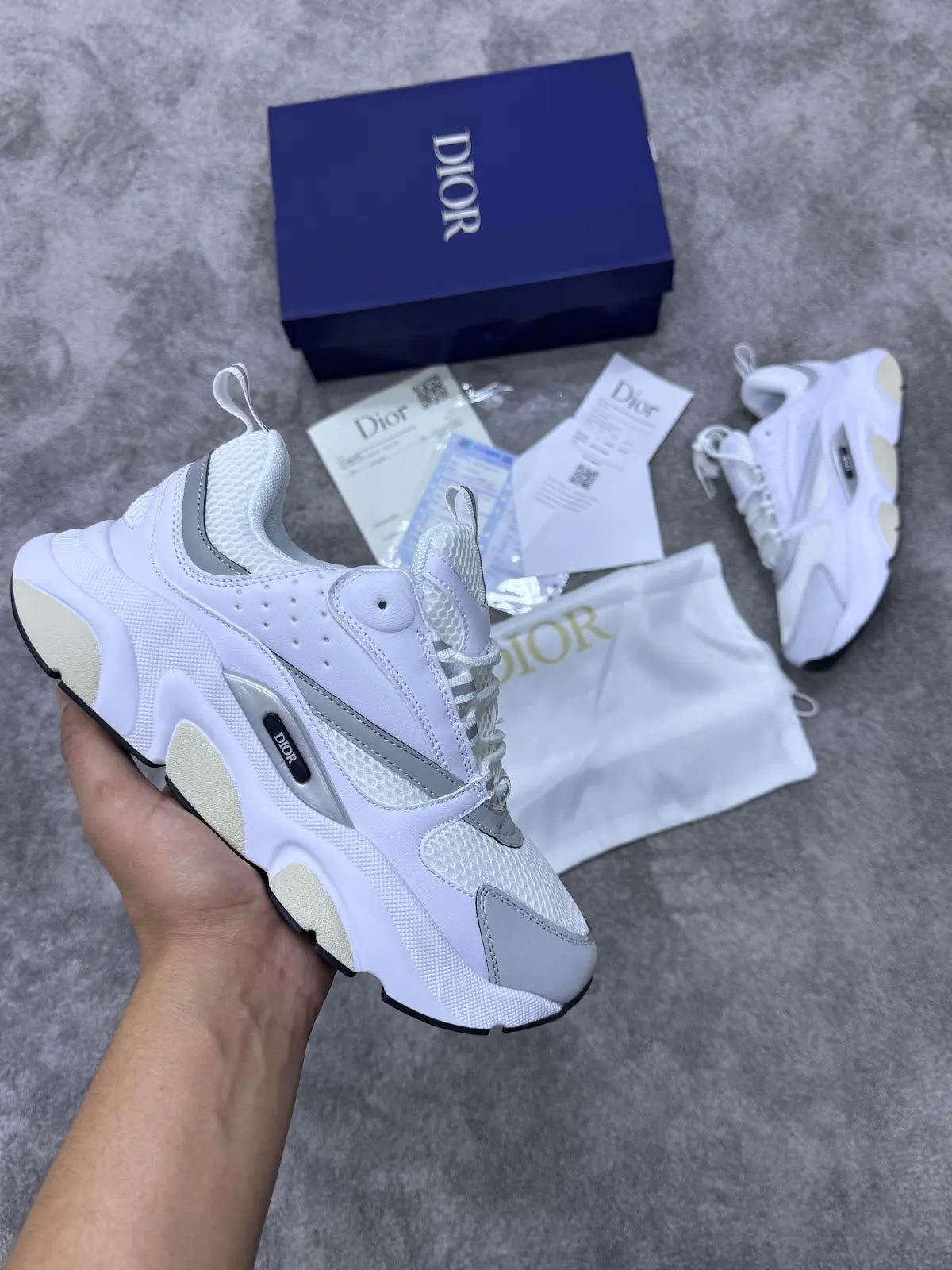 Dior B22 blanca detalles grises