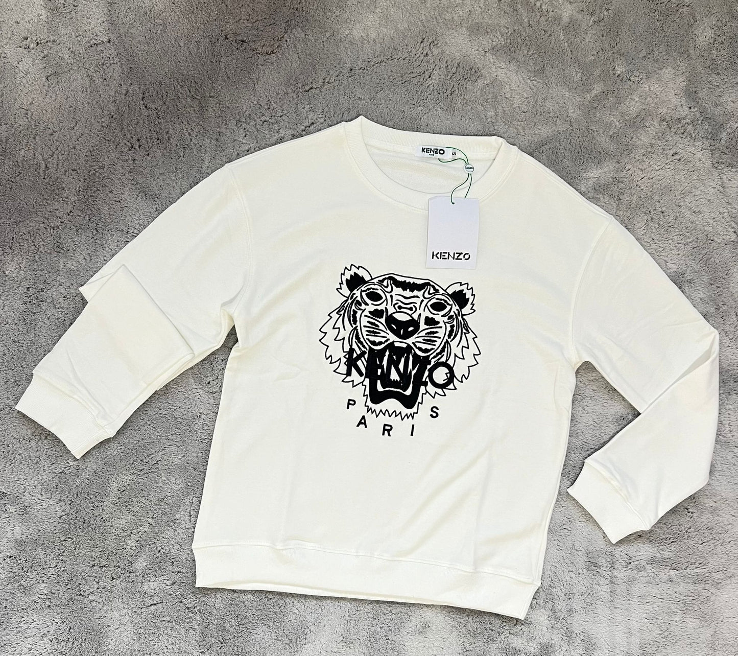 SUDADERA KENZO CREMA LOGO NEGRO