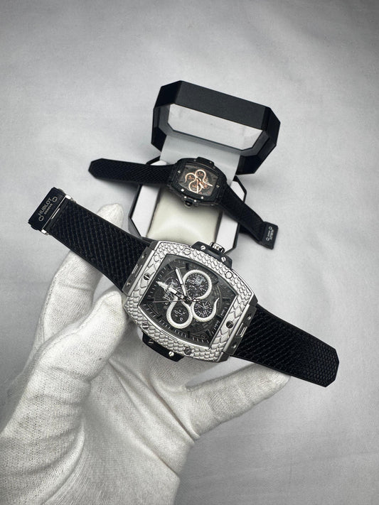 RELOJ HUBLOT NEGRO Y GRIS