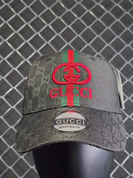 Gorra Gucci gris logo rojo