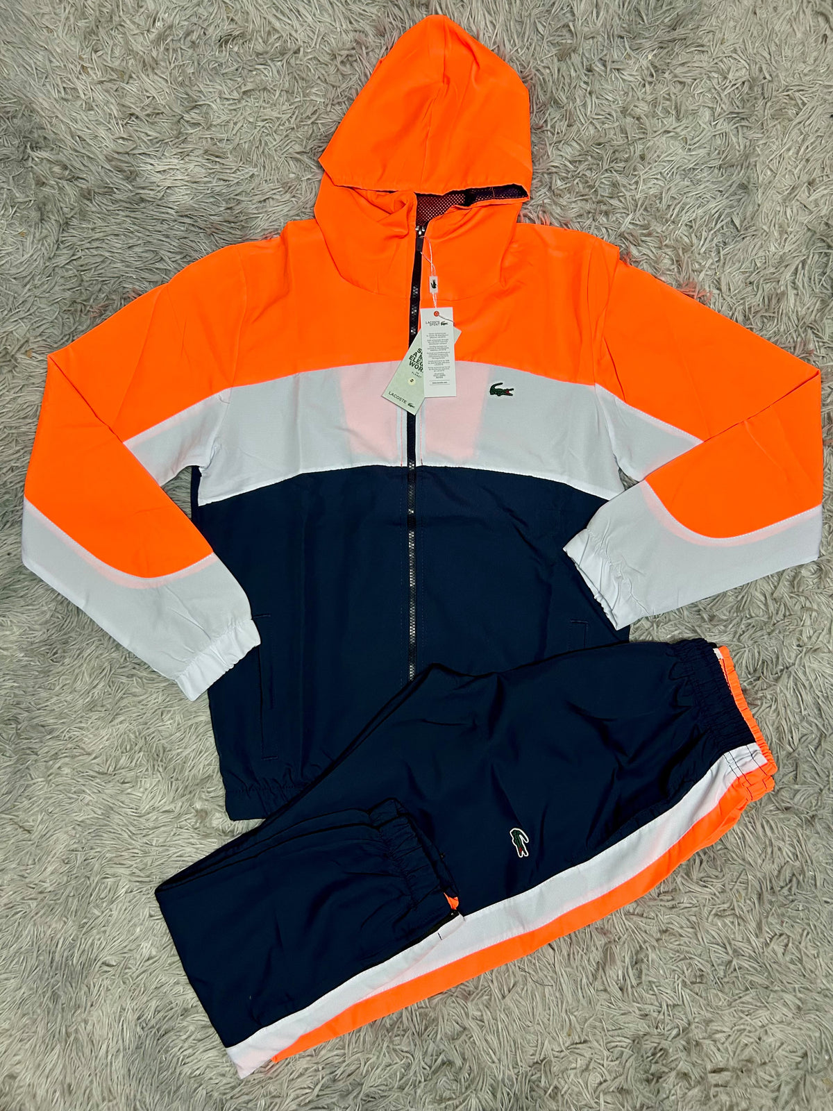 Chandal lacoste tricolor logo verde