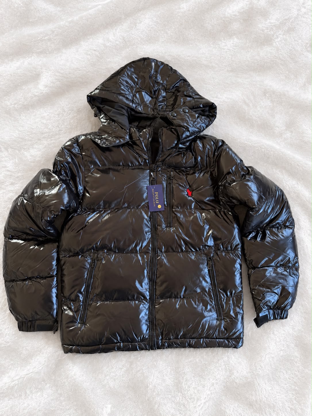 CHAQUETA Ralph Lauren negro logo rojo