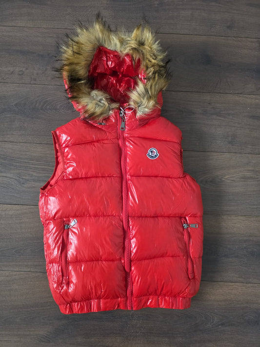 Chaleco moncler pelo rojo