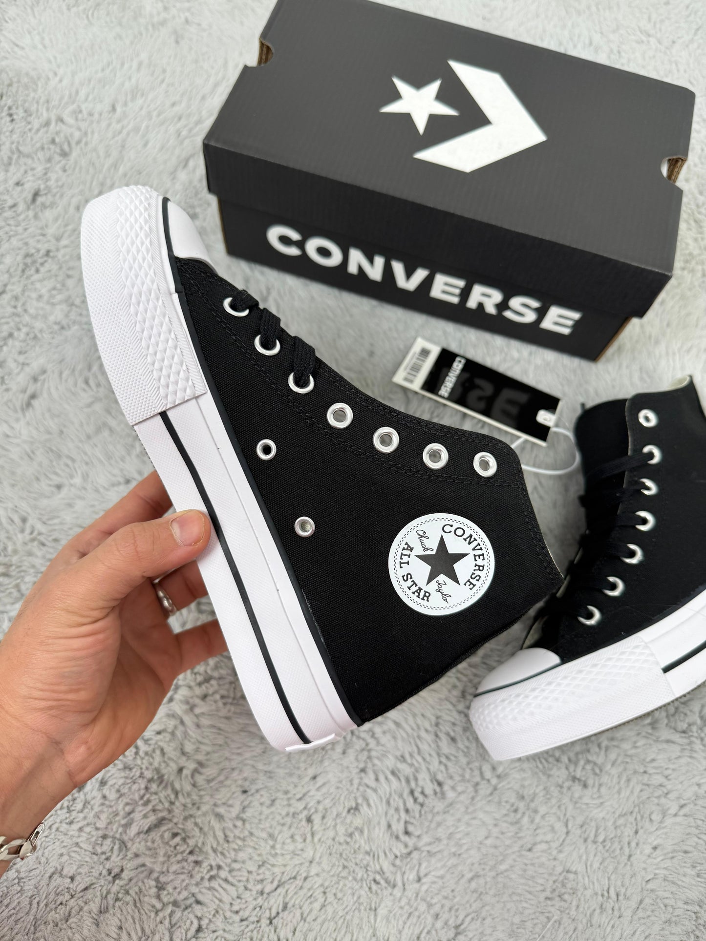 Converse all star negra tela