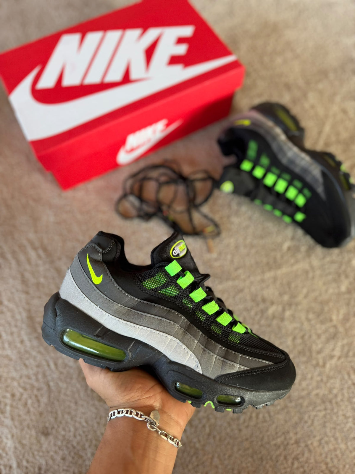 Air max 95 tricolor logo verde