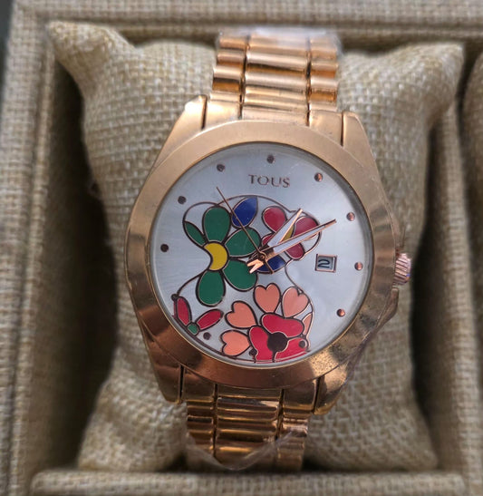 Reloj tous logo flores detalles blancos