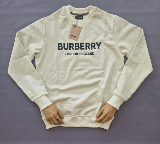 Sudadera BURBERRY G5 crema logo negro