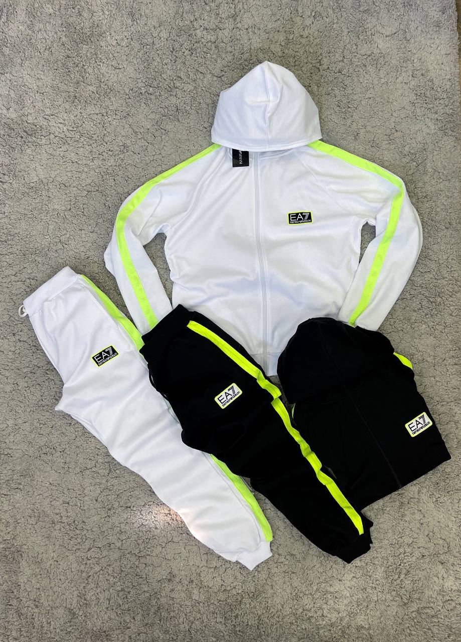 CHANDAL ARMANI blanco logo gris fluor lineas laterales