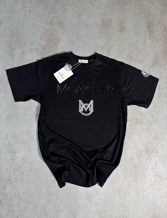 Camiseta Moncler negro logo blanco y negro