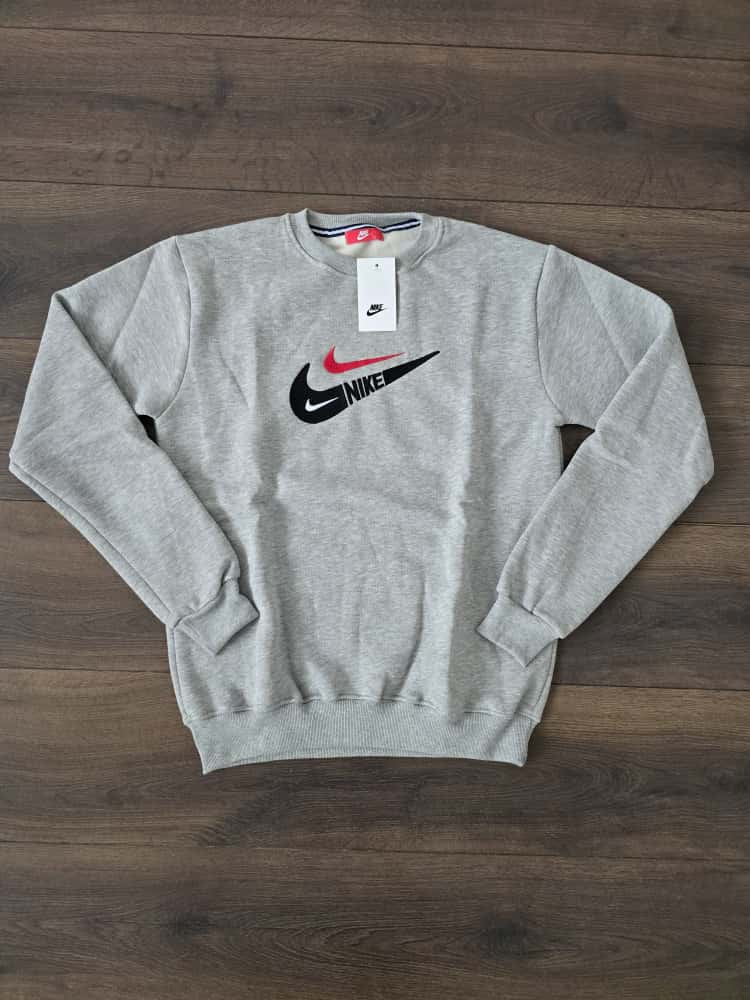Sudadera nike gris 2 logos