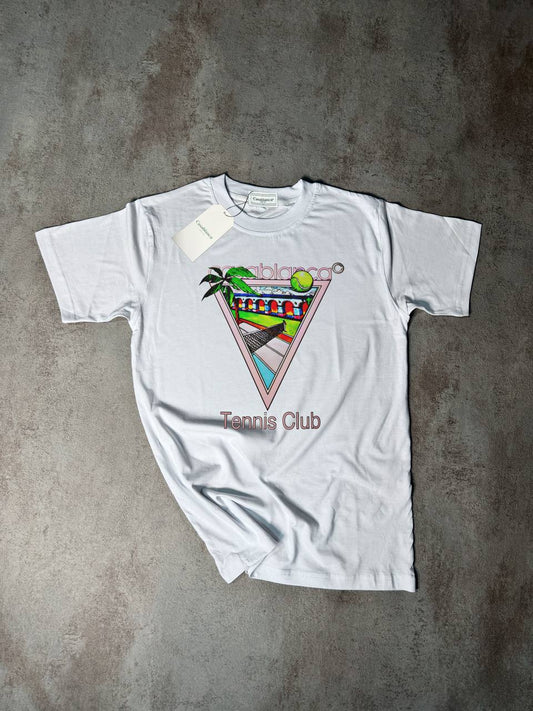 Camiseta Casablanca blanco logo rosa