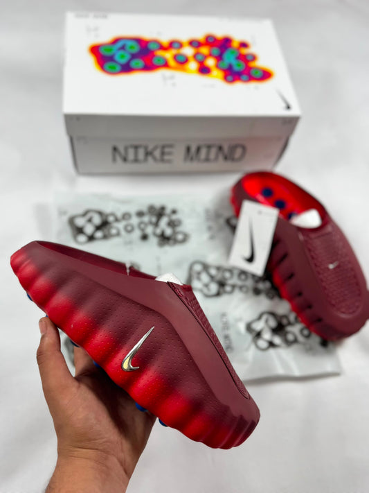 Nike Mind 001 rojas degradado logo plateado