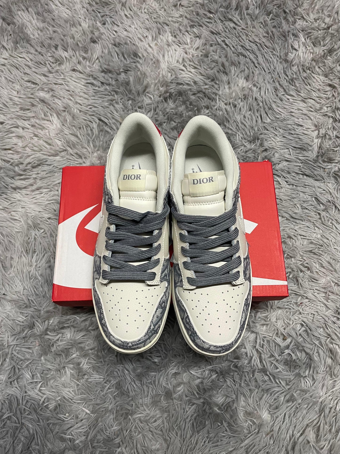 SB DUNK X DIOR logo blanco