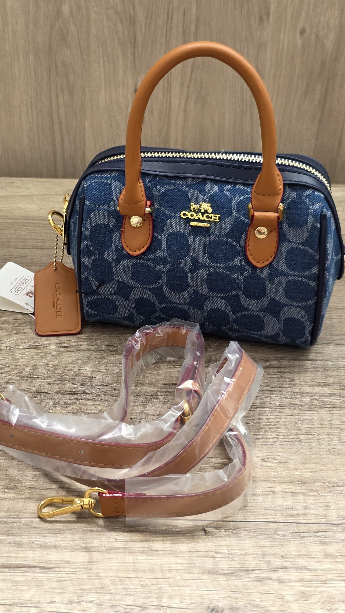 Bolso mini Coach Azul-marron