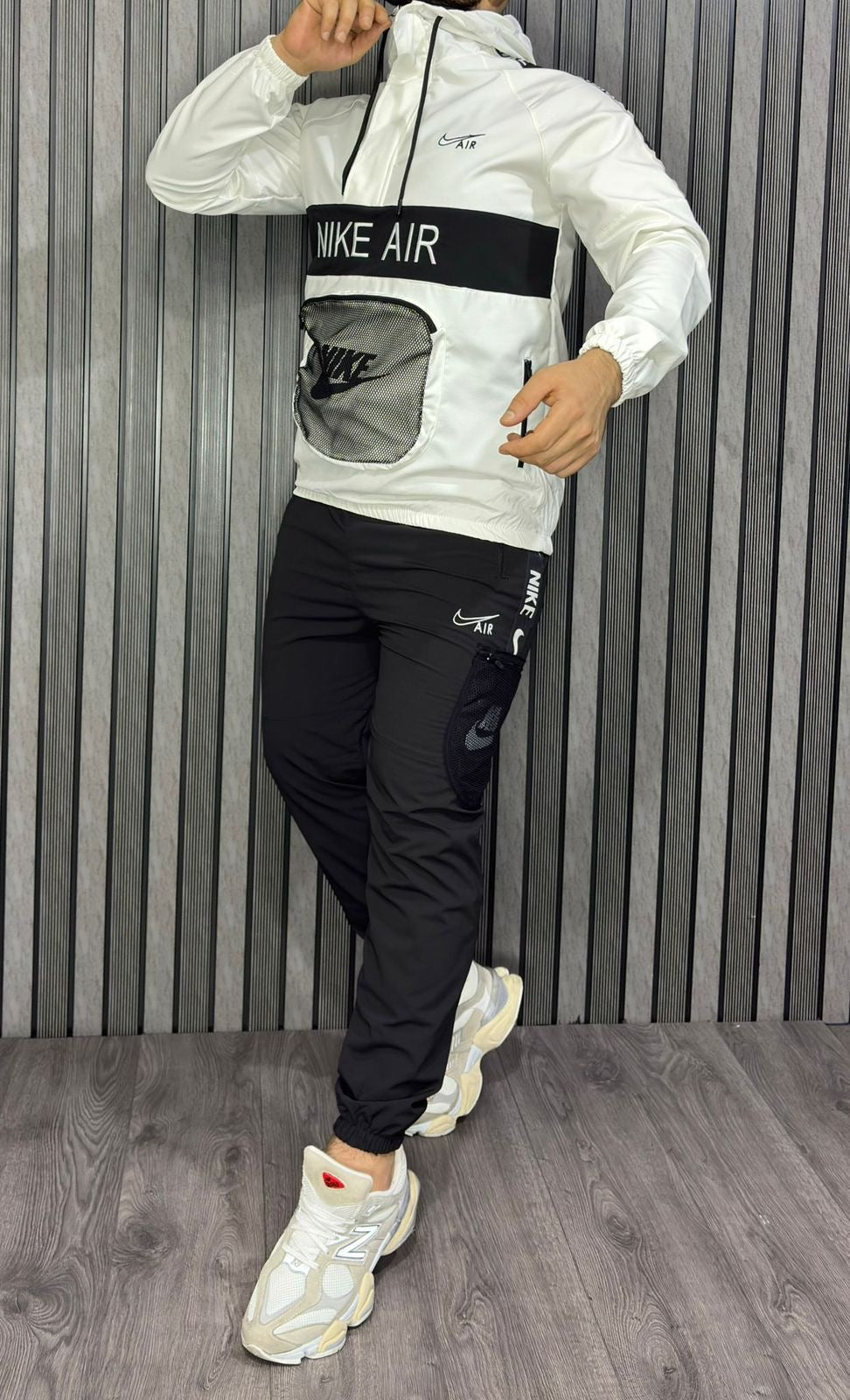 Chandal nike blanco y negro logo blanco