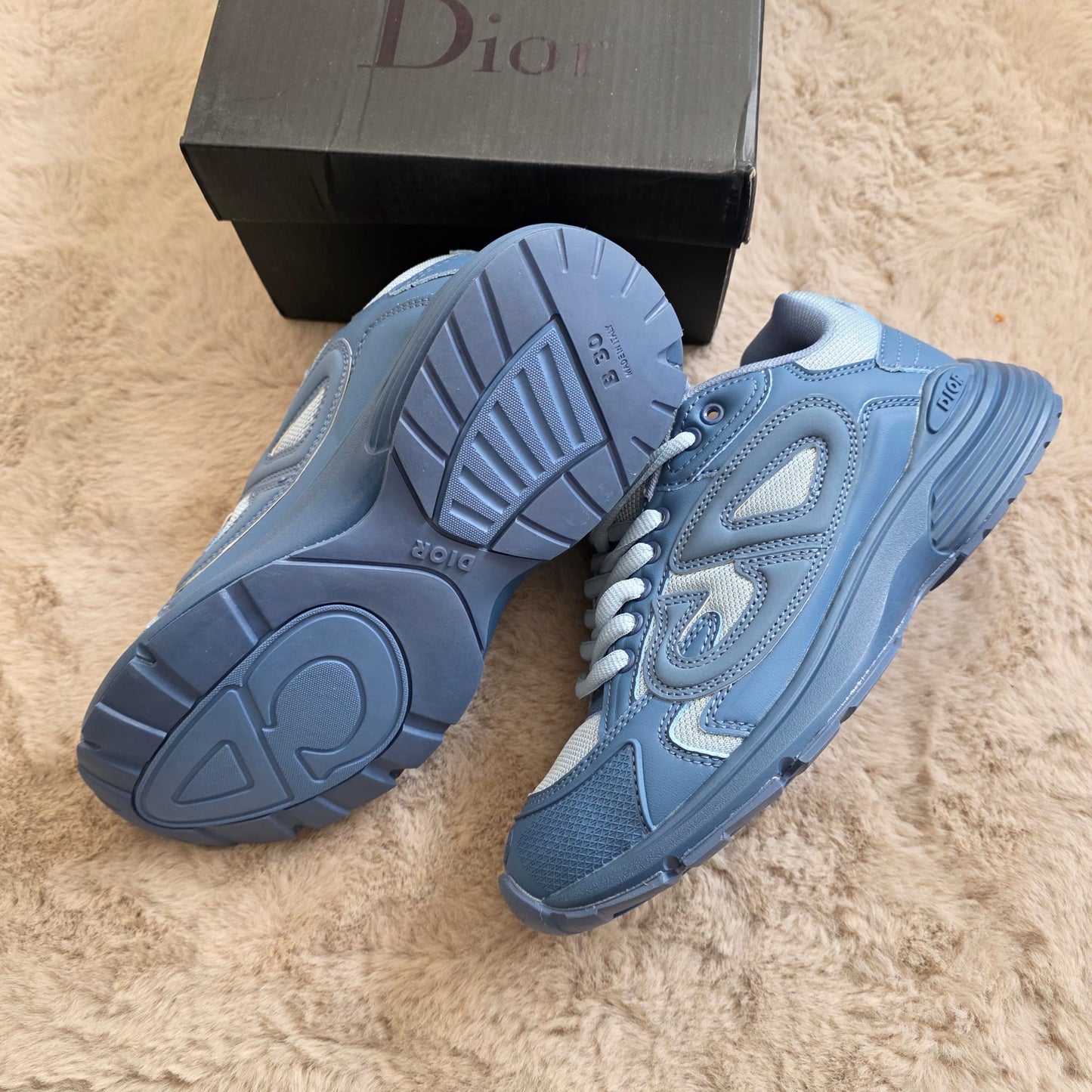 Dior B30 x Stone Island azules logo gris