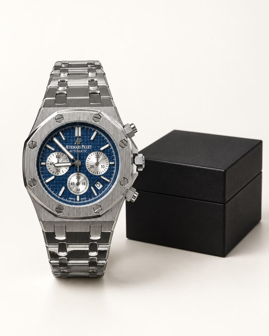 RELOJ AUDEMARS PIGUET Plateado y azul detalles plateados